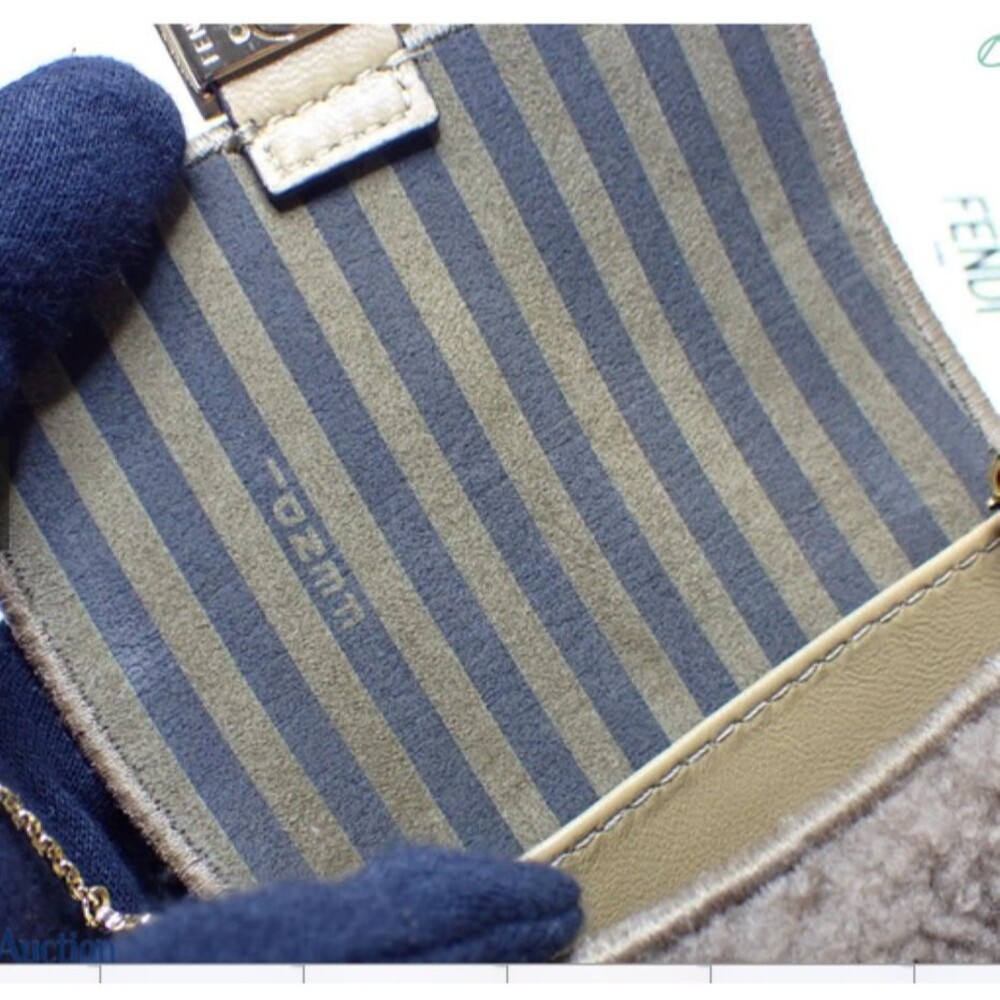 Fendi Baguette Bag Tan and Gold Shearling Mini with original COA, tags, dust bag - Picture 11 of 16